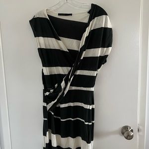 AllSainta Drape Dress Striped